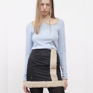 KIJUN W-neck Jersey Top - Sky Blue SIZE M